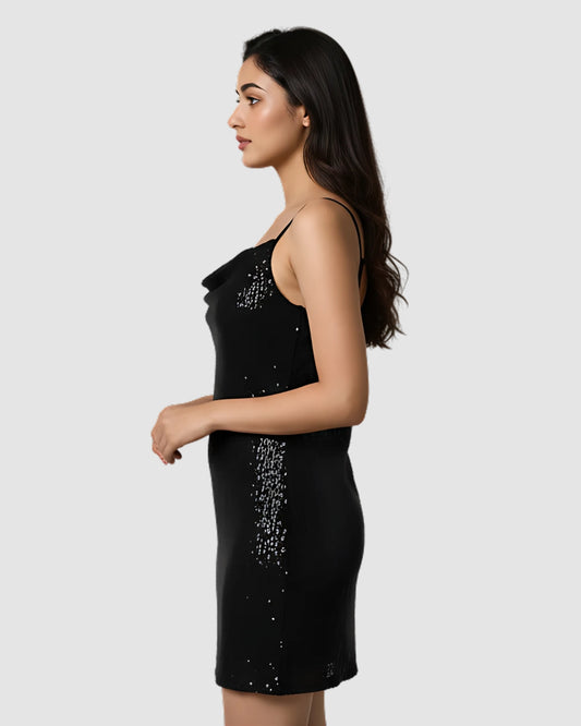 Glimmering Cowl Dress