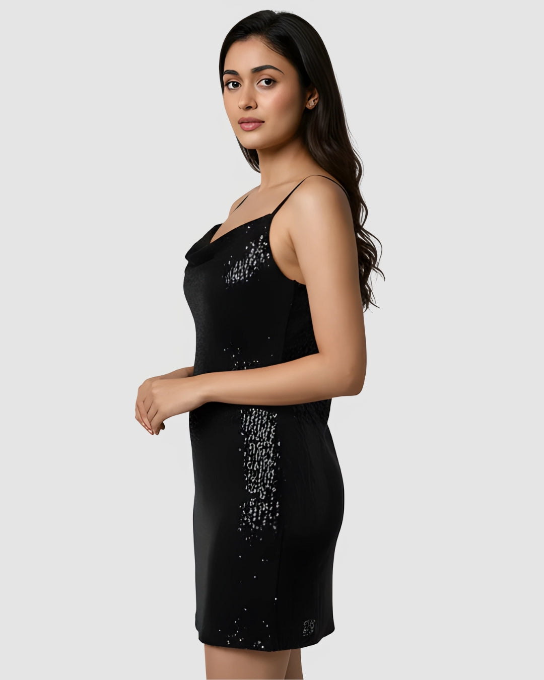 Glimmering Cowl Dress
