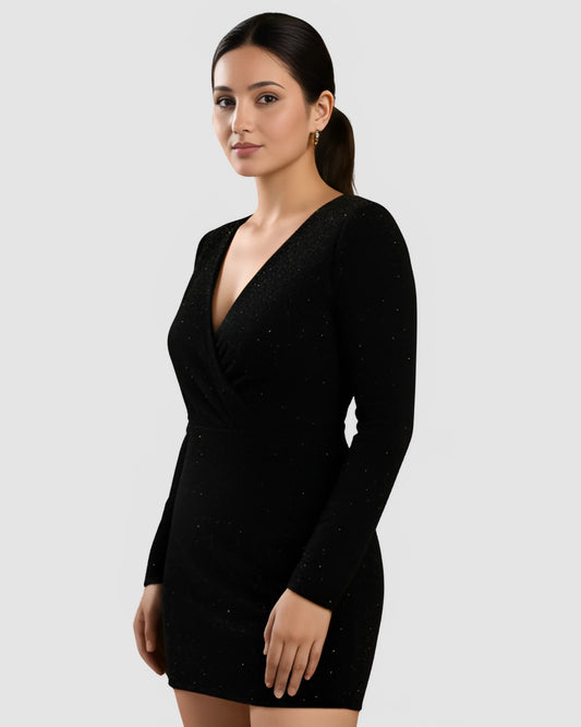 Black Sparkle Mini Dress