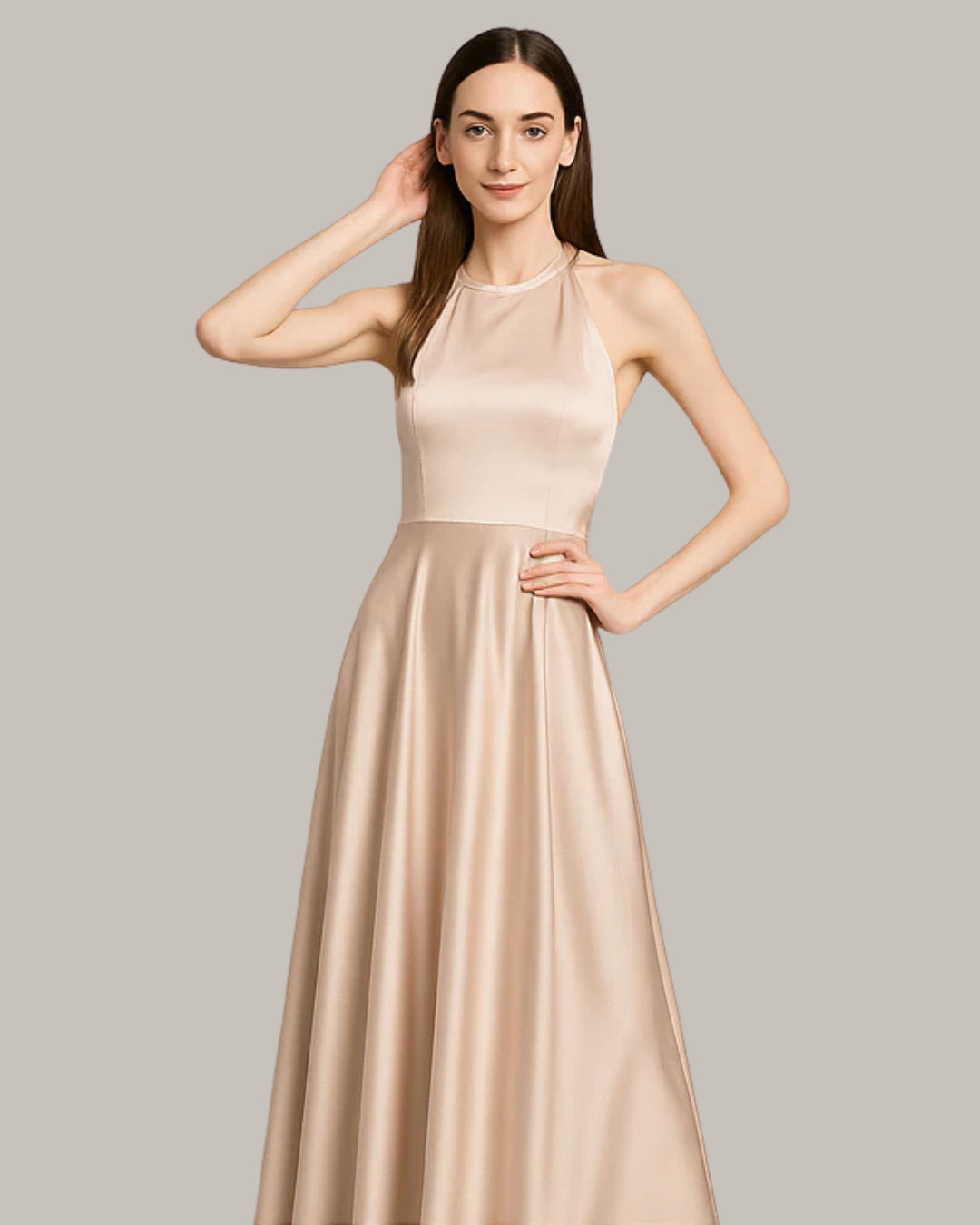Opaline Elegance Beige Gown