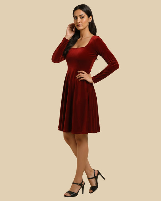 Regal Velvet Mini Dress