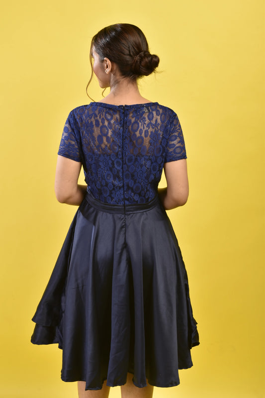 Midnight Bloom Fit & Flare Dress