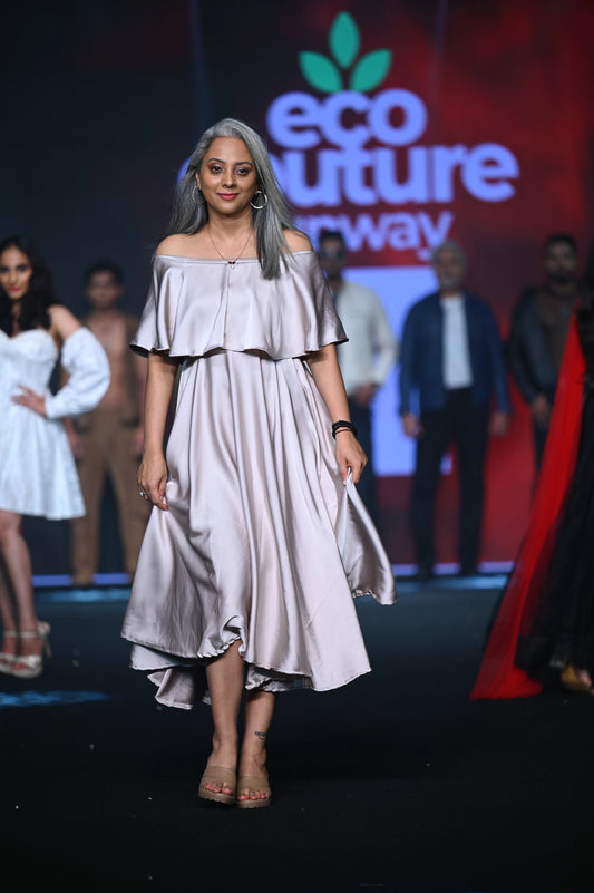 Dioré Mist Beige Midi Dress