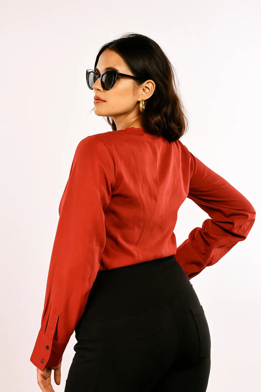 Elegant Sleeve V-Neck Top