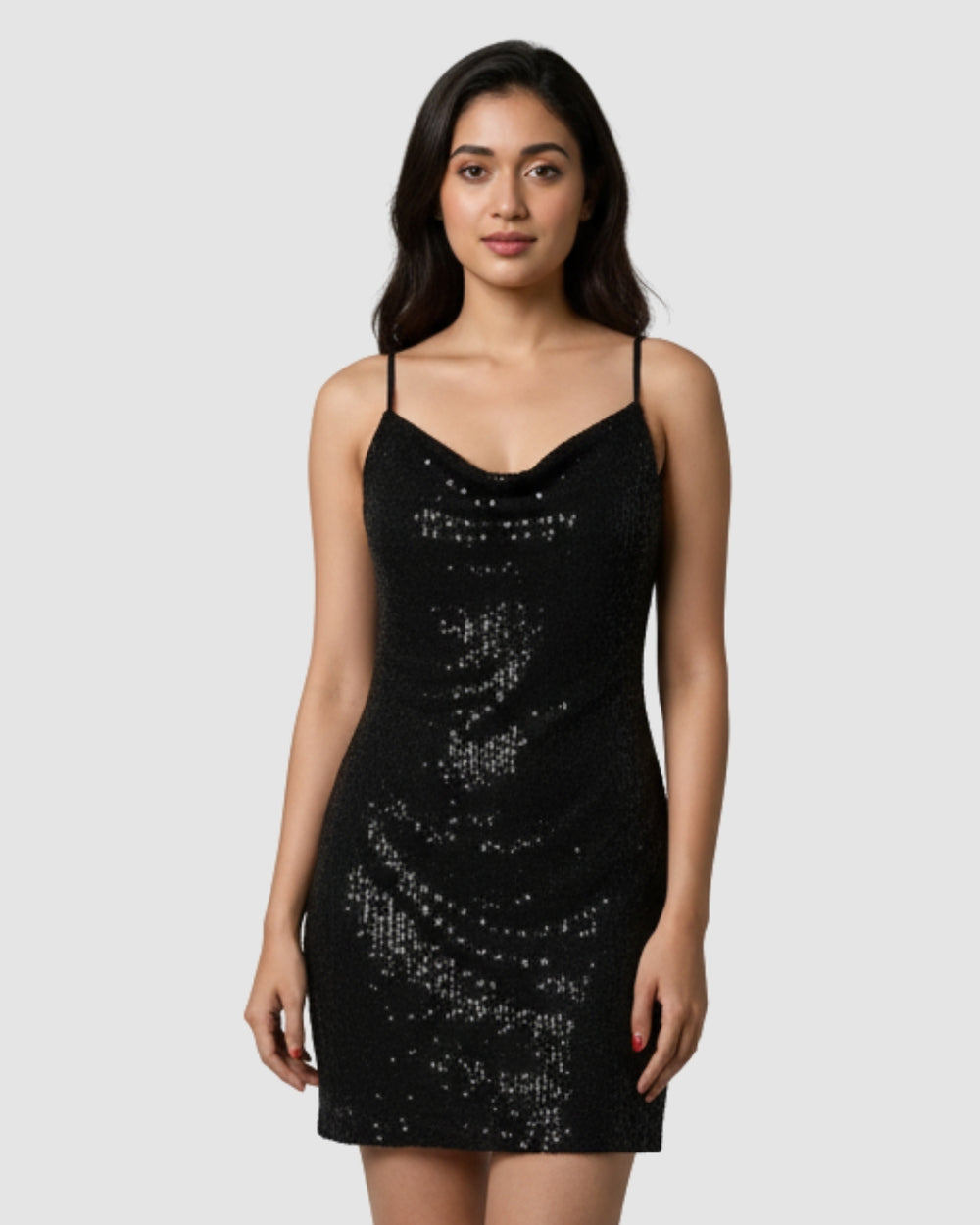 Glimmering Cowl Dress