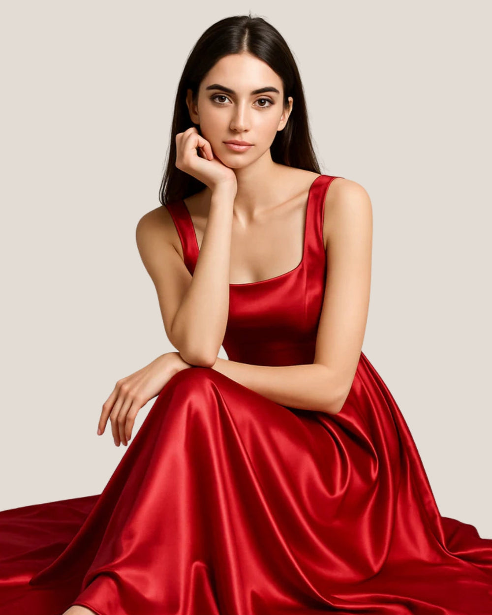 Crimson Radiance Red Gown