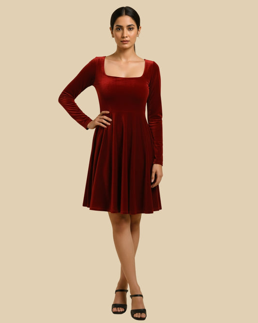 Regal Velvet Mini Dress