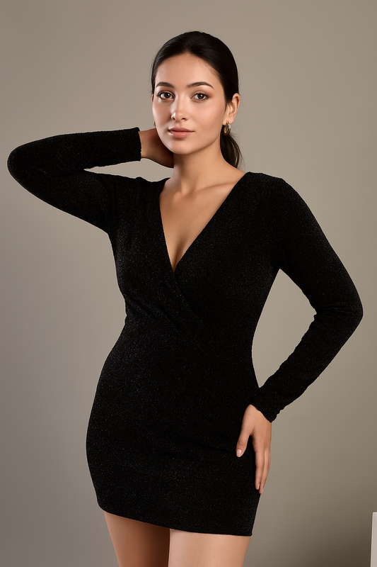 Black Sparkle Mini Dress