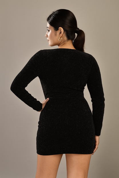 Black Sparkle Mini Dress