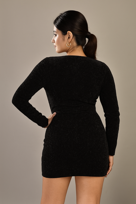 Black Sparkle Mini Dress