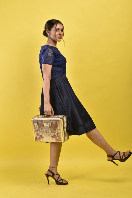 Midnight Bloom Fit & Flare Dress