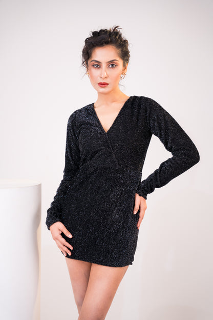 Black Sparkle Mini Dress