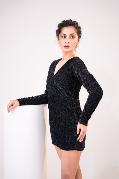 Black Sparkle Mini Dress