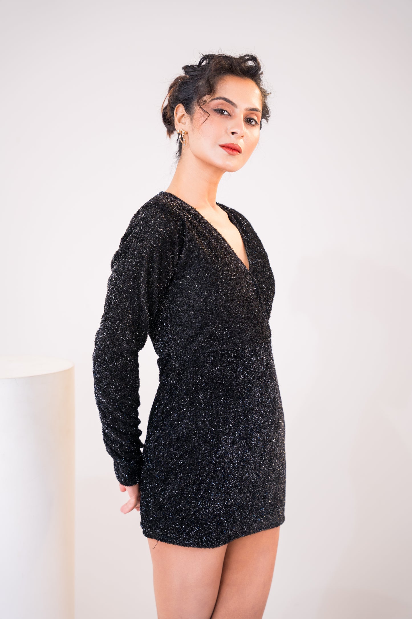 Black Sparkle Mini Dress