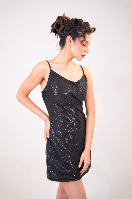 Glimmering Cowl Dress