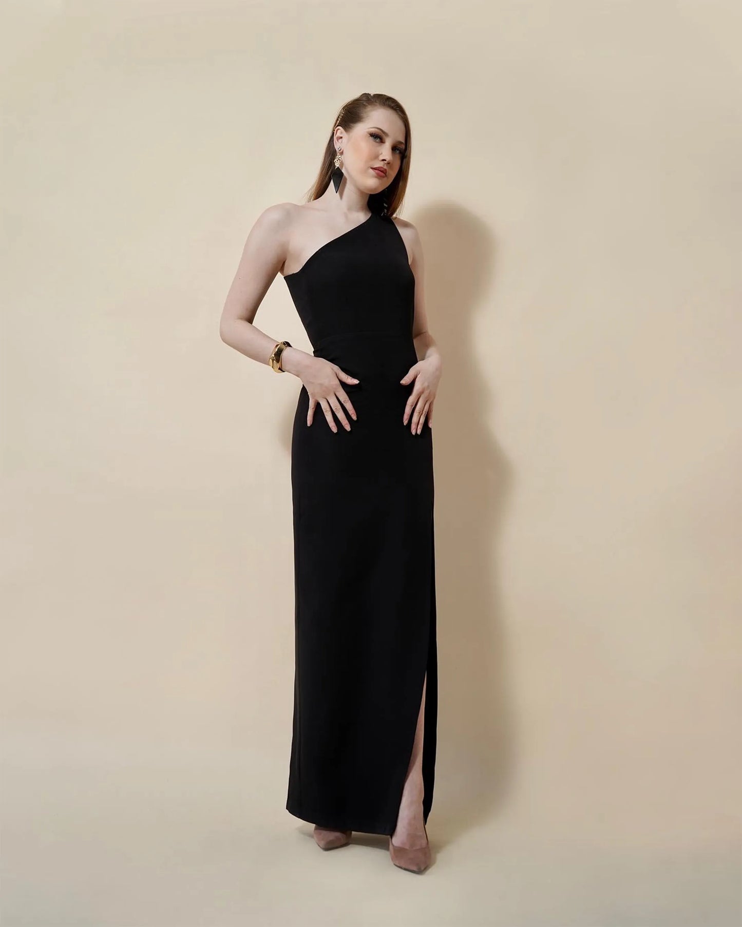 Kyle One Shoulder Slit Dress