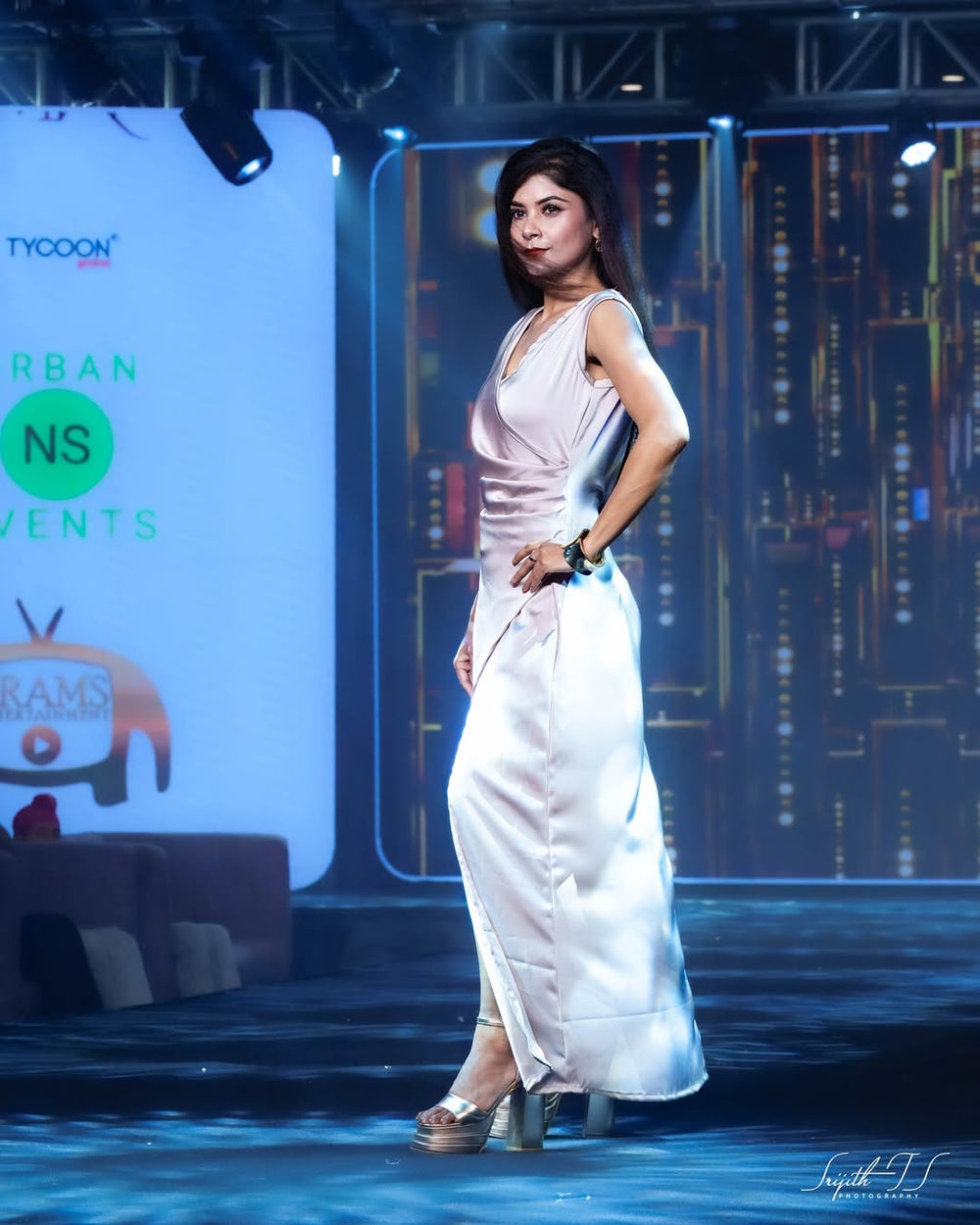 Lunar Grace Slit Maxi Dress