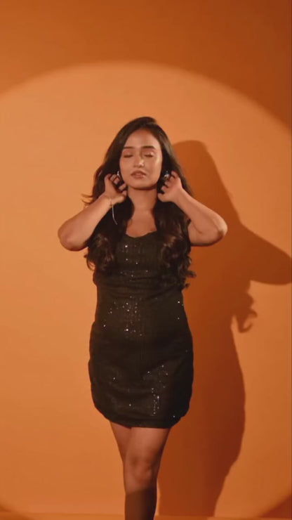 Glimmering Cowl Dress